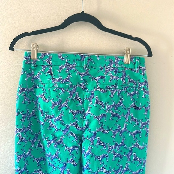 Lilly Pulitzer Kelly Stretch Pants Everglades Green Heebee Zeebees Sz 2 Preppy - Picture 8 of 11